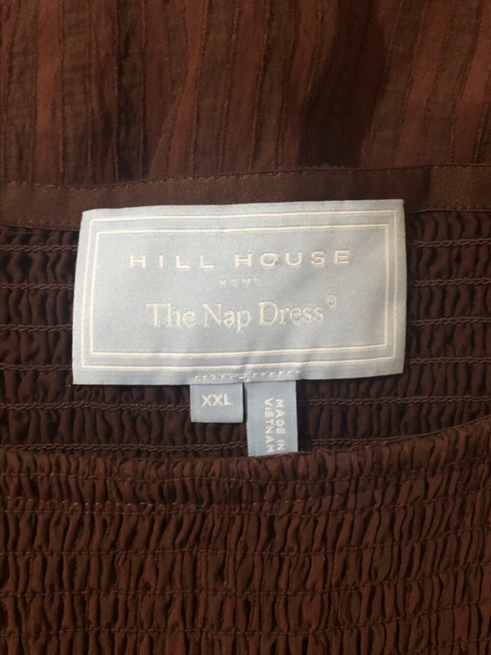 Hill House chocolate brown seersucker Cosima nap dress - Picture 9 of 9